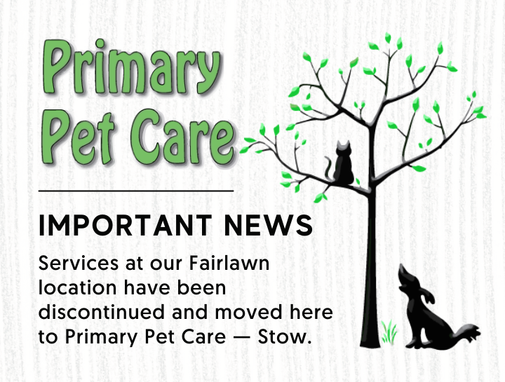 A Message to Fairlawn clients from Primary Pet Care - Stow